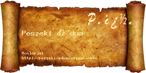 Peszeki Édua névjegykártya